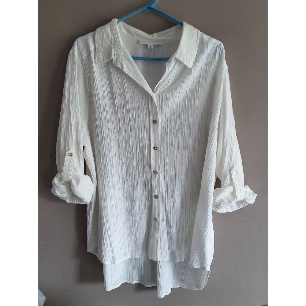 Jane + Delaney Women's 1X Textured Blouse With Roll Tap Sleeves. Never Worn!